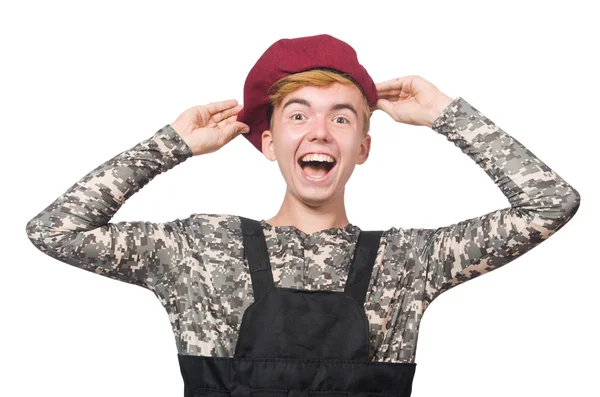 Funny young soldier — Stock Photo, Image