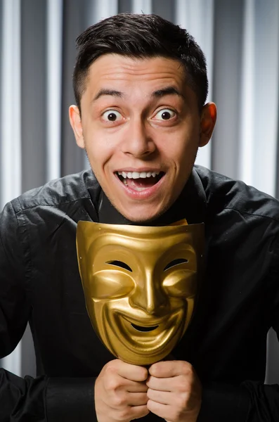 Funny concept with theatrical mask — Stock Photo, Image