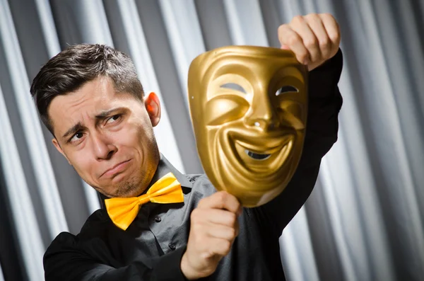 Funny concept with theatrical mask — Stock Photo, Image