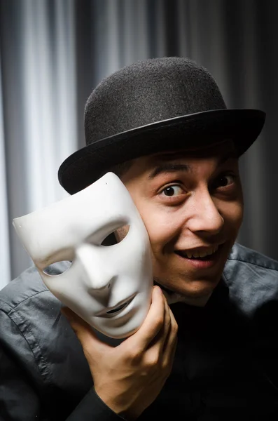 Funny concept with theatrical mask — Stock Photo, Image