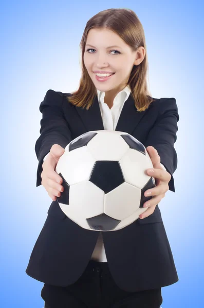 Businesswoman with ball — Stock Photo, Image