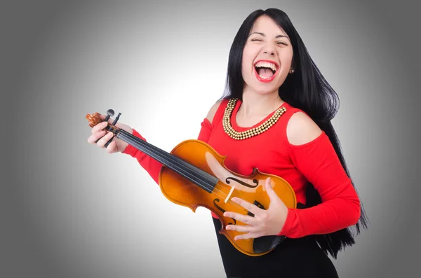 Chica joven con violín — Foto de Stock