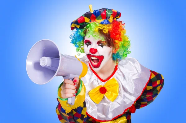 Clown met luidspreker — Stockfoto