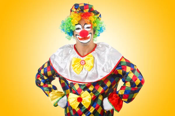 Buffo clown isolato su bianco — Foto Stock