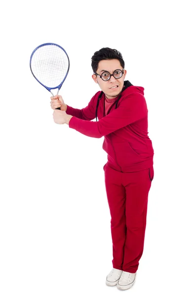 Забавный теннисист — стоковое фото