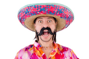 Şapkalı komik bir Meksikalı.