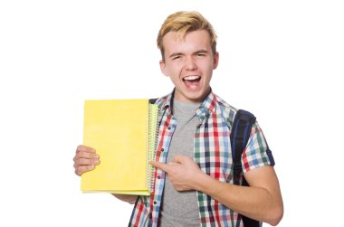 Beyaz tenli genç bir öğrenci.