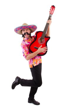 Meksika 'lı erkek gitar sallıyor.