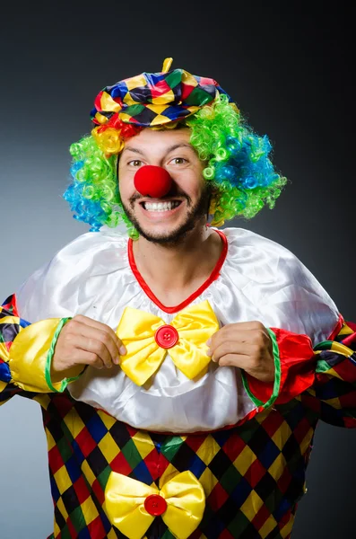 Funny clown in colourful costume — Stock Photo, Image