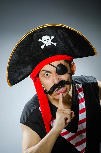 Funny pirate with long beard — Stock Photo, Image