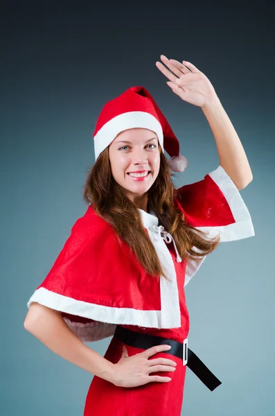 Sneeuw santa meisje in kerst concept — Stockfoto