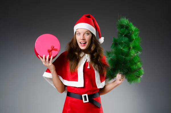 Neve santa menina no conceito de Natal — Fotografia de Stock