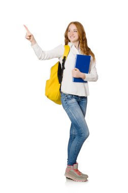 Beyaz tenli genç öğrenci.