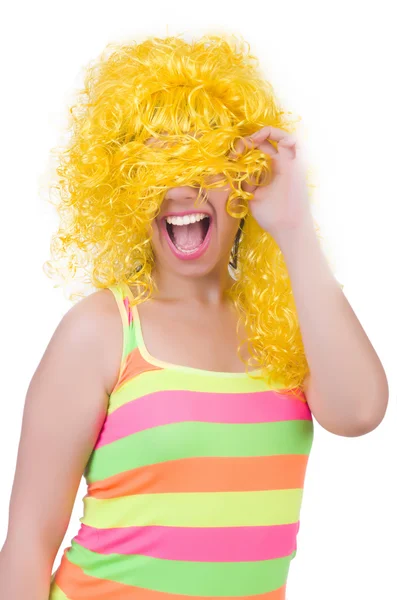 Woman with colourful wig — Stock Photo, Image