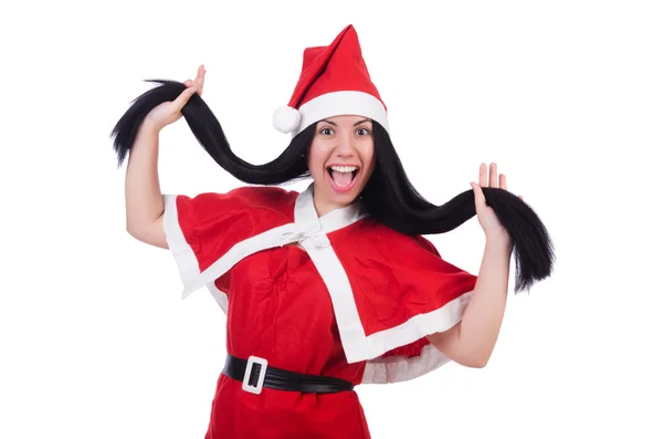 Neve ragazza Santa nel concetto di Natale — Foto Stock