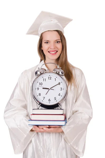 Joven estudiante con reloj — Foto de Stock