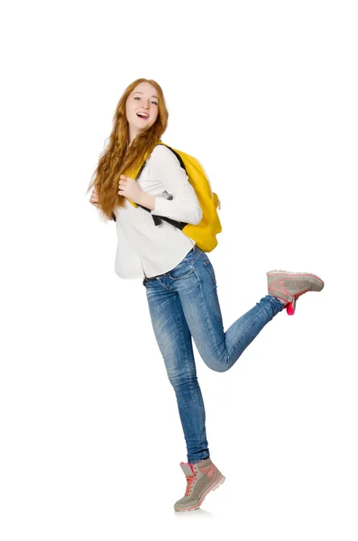 Jeune étudiant isolé sur blanc — Photo