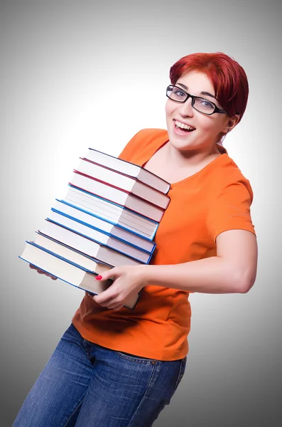 Girl student with books — Stock Photo, Image