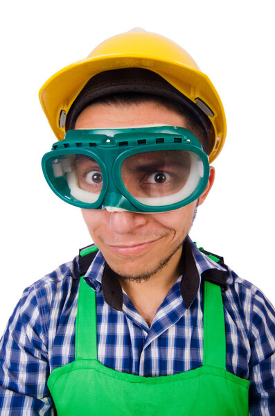 Industrial worker isolated on the white background