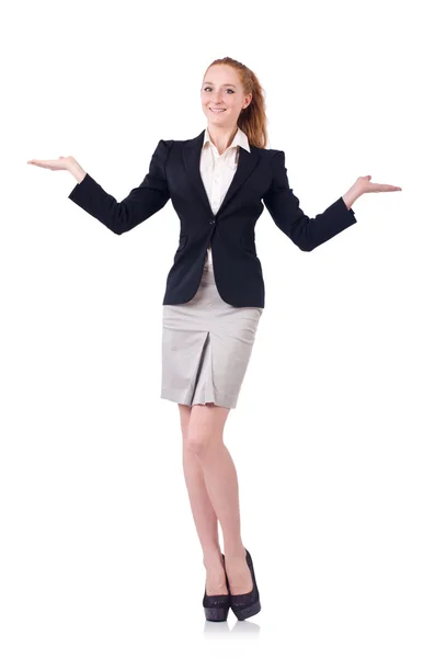 Woman businesswoman isolated on the white — Stock Photo, Image