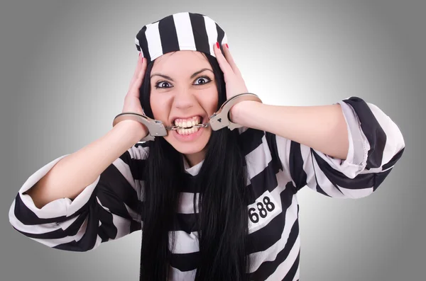 Prisoner in striped uniform — Stock Photo, Image