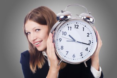 iş kadını ile masa saati