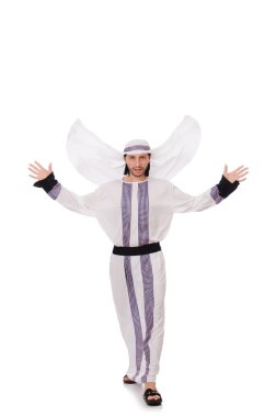 Beyaz üzerine izole edilmiş Arap adam kavramı