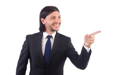 Genç işadamı beyaz arka planda izole edilmiş