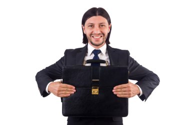 Genç işadamı beyaz arka planda izole edilmiş