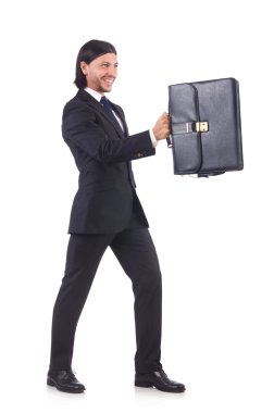 Genç işadamı beyaz arka planda izole edilmiş