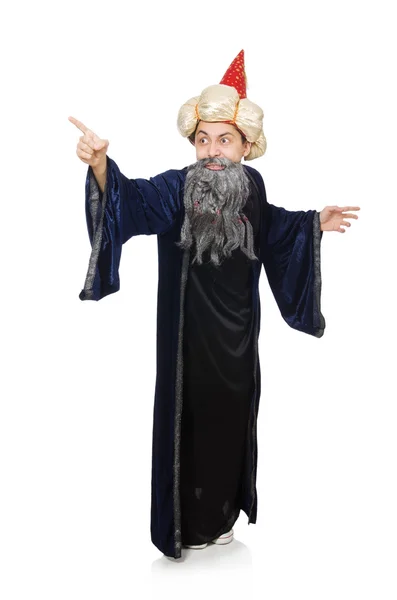 Funny wise wizard isolated on the white — Stock Photo, Image