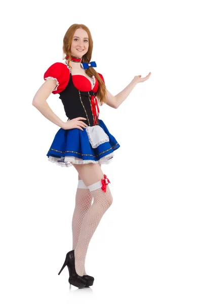 Woman waitress in octoberfest concept — Stock Photo, Image