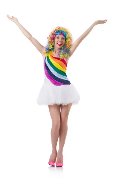 Woman with colourful wig — Stock Photo, Image