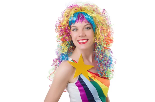 Mujer con peluca colorida —  Fotos de Stock