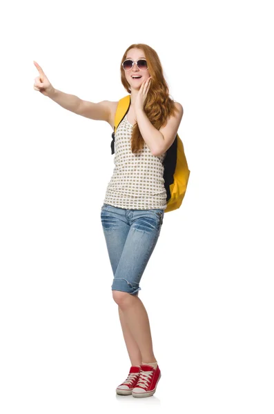 Joven estudiante con mochila — Foto de Stock