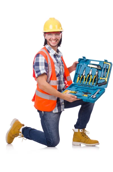 Trabajador industrial aislado en el fondo blanco —  Fotos de Stock