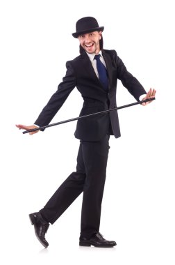 Genç işadamı beyaz arka planda izole edilmiş