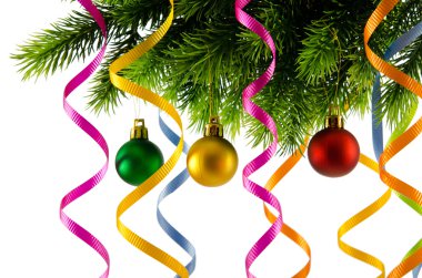 Noel süslemeleri beyazların üzerinde izole.