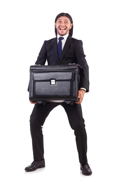 Бизнесмен в командировке с багажом — стоковое фото