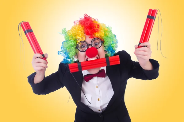 Podnikatel klaun izolovaný na bílém — Stock fotografie