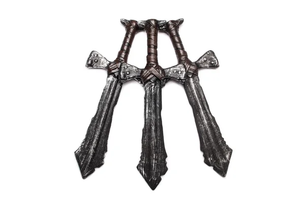 Středověké meče izolované na bílém — Stock fotografie