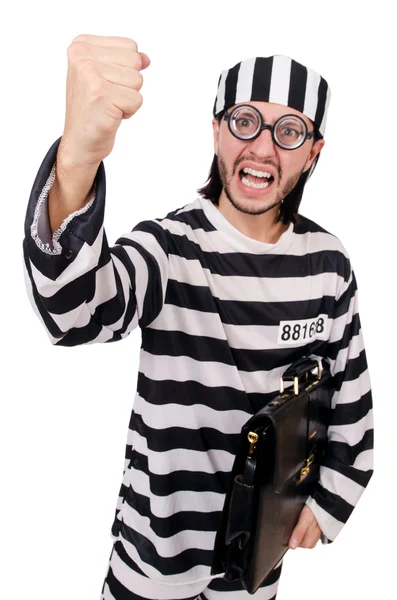 Prison inmate isolated on the white background — Stock Photo, Image