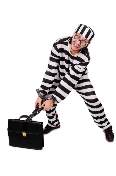 Prison inmate isolated on the white background — Stock Photo, Image