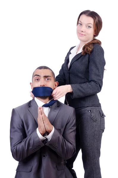 Office conflict between man and woman — Stock Photo, Image