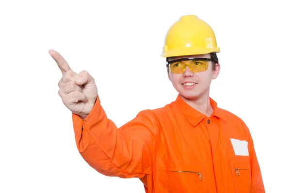 Trabajador industrial aislado en blanco — Foto de Stock