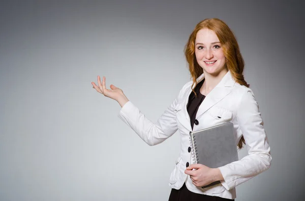 Businesswoman in business concept  with book — Stock Photo, Image