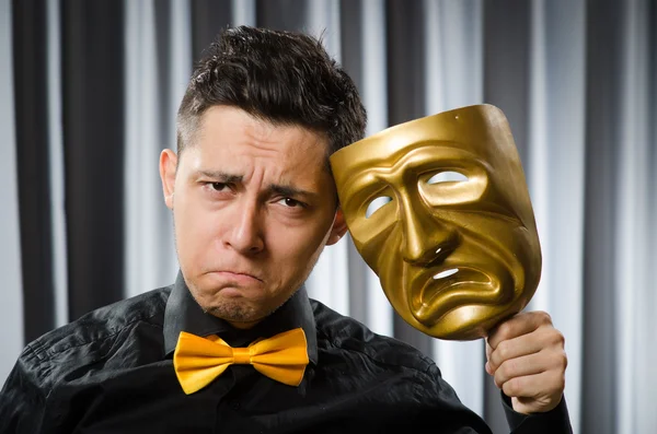 Man with theatrical mask — Stock Photo, Image