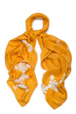 Beyaz arkaplanda izole edilmiş kadın eşarbı