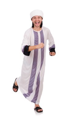 Beyaz üzerine izole edilmiş Arap adam kavramı