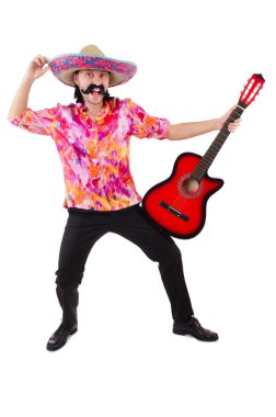 Meksika 'lı erkek gitar sallıyor.